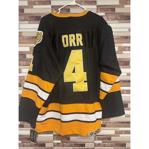 NHL Hockey Vintage Boston Bruins Bobby Orr #4 Jersey 50 XL Black CCM NWT - Picture 2 of 6